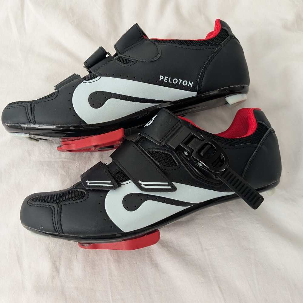 Peloton Cycling Shoes with Red Cleats